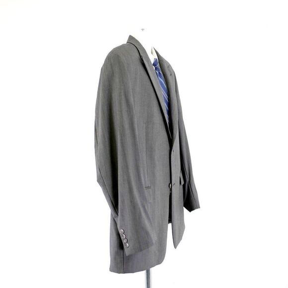 Calvin Klein Wool Gray Birdesye Peak Lapel 44L Blazer 2 Button‎ Tagged 46R - Picture 7 of 13